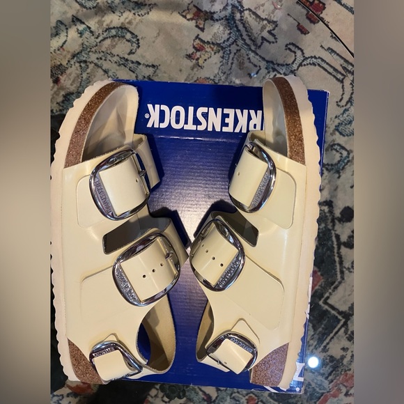 BIRKENSTOCK MILANO BIG BUCKLE HIGH SHINE LEATHER SZ41 - Picture 4 of 7